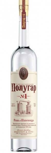 Полугар №1 Рожь и пшеница, 0,5, крепкий алкогольный напиток, 38.50%